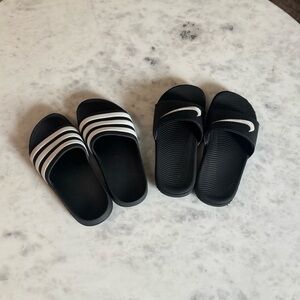 Boys Adidas and Nike Slides Sandals